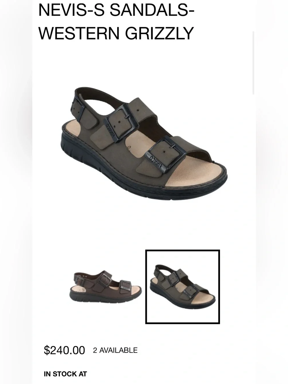 Finn Comfort Nevis-S Men's Brown Two-Buckle Sandals